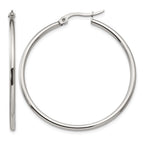 Chisel Stainless Steel Polished 40.5mm Diameter 2mm Hoop Earrings