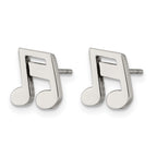 Chisel Stainless Steel Polished Music Note Post Earrings