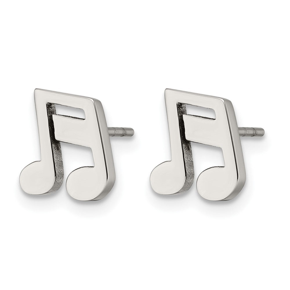 Chisel Stainless Steel Polished Music Note Post Earrings