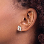 Chisel Stainless Steel Polished Music Note Post Earrings