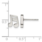 Chisel Stainless Steel Polished Music Note Post Earrings