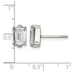 Chisel Stainless Steel Polished Rectangle CZ Post Earrings