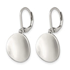 Chisel Stainless Steel Polished Curved Disk Dangle Leverback Earrings