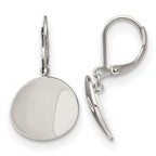 Chisel Stainless Steel Polished Curved Disk Dangle Leverback Earrings