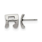 Stainless Steel Polished Music Note Post Earrings