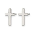 Chisel Stainless Steel Polished Cross Post Earrings