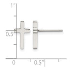 Chisel Stainless Steel Polished Cross Post Earrings
