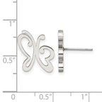 Chisel Stainless Steel Polished Butterfly Post Earrings