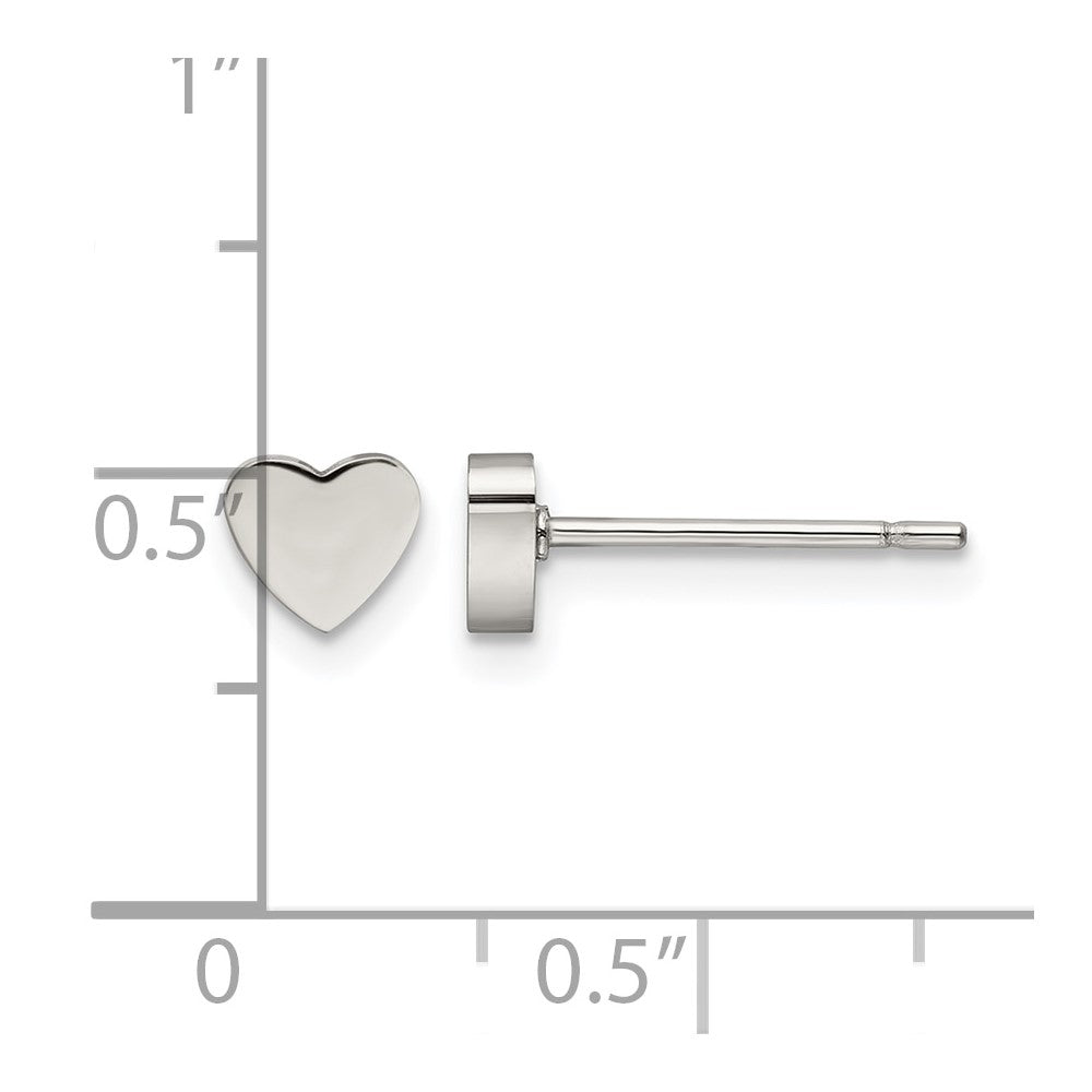 Chisel Stainless Steel Polished Heart Post Earrings