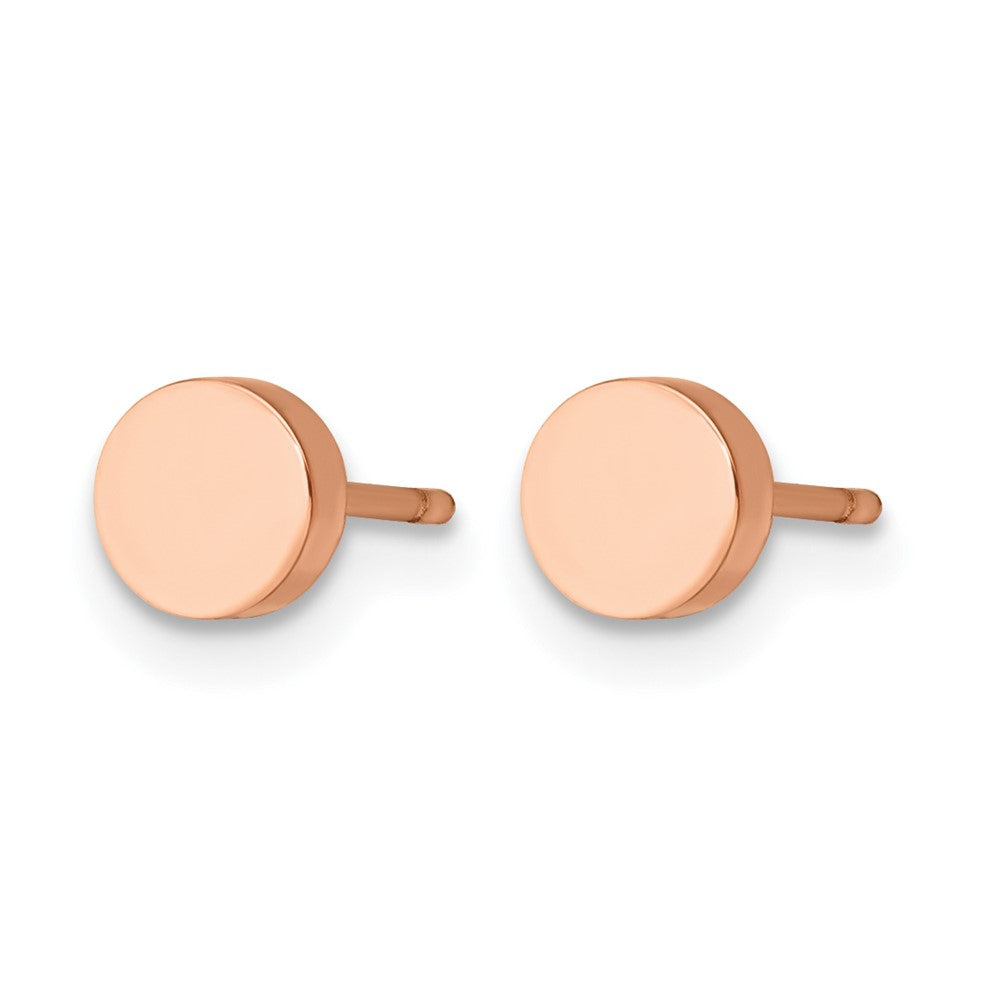 Chisel Stainless Steel Polished Rose IP-plated Circle Post Earrings