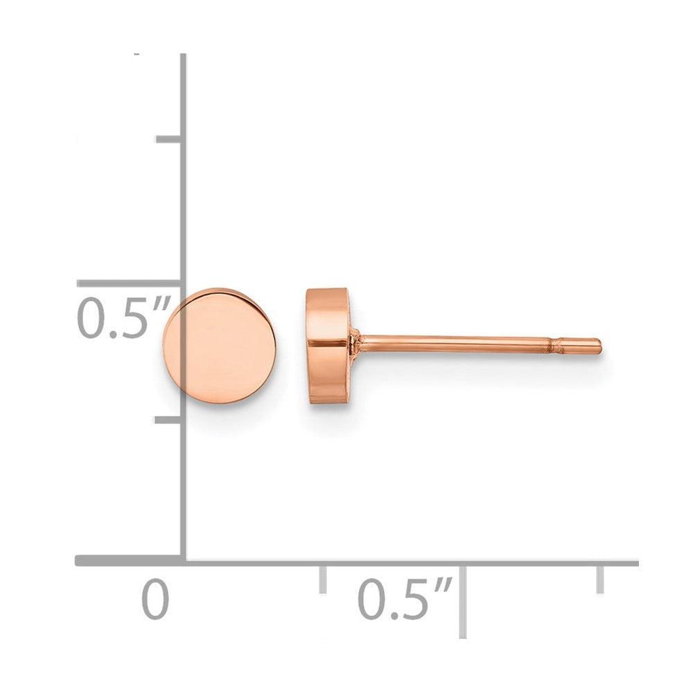 Chisel Stainless Steel Polished Rose IP-plated Circle Post Earrings