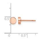 Chisel Stainless Steel Polished Rose IP-plated Circle Post Earrings