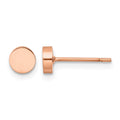 Chisel Stainless Steel Polished Rose IP-plated Circle Post Earrings