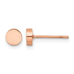 Chisel Stainless Steel Polished Rose IP-plated Circle Post Earrings