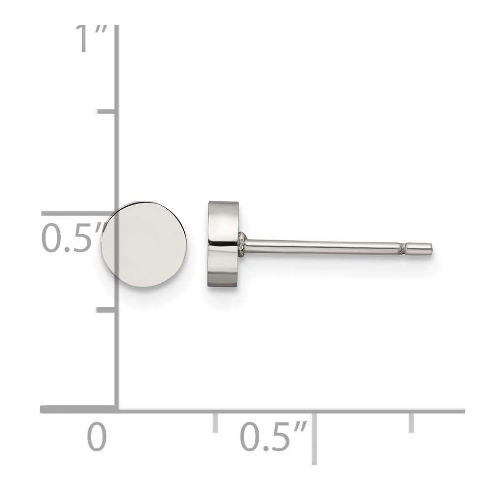 Chisel Stainless Steel Polished Circle Post Earrings