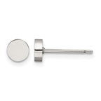 Chisel Stainless Steel Polished Circle Post Earrings