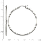 Chisel Stainless Steel Polished 48mm Diameter 2mm Hoop Earrings
