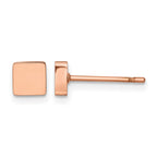 Chisel Stainless Steel Polished Rose IP-plated Square Post Earrings