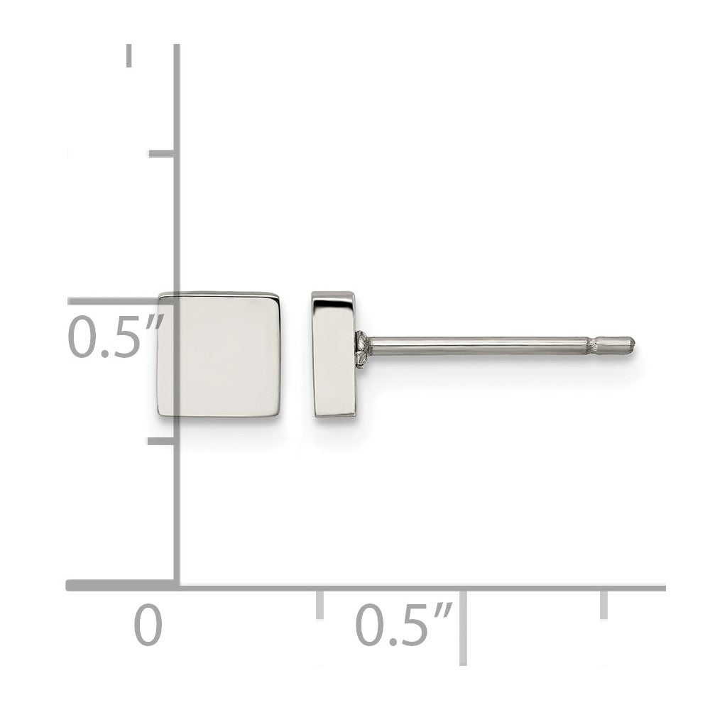 Chisel Stainless Steel Polished Square Post Earrings