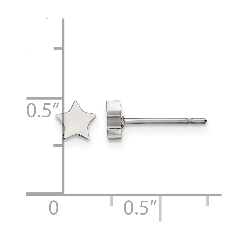 Chisel Stainless Steel Polished Star Post Earrings