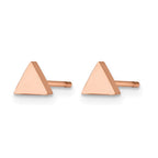 Chisel Stainless Steel Polished Rose IP-plated Triangle Post Earrings