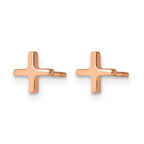 Chisel Stainless Steel Polished Rose IP-plated X Post Earrings