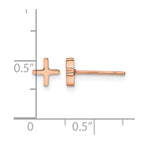 Chisel Stainless Steel Polished Rose IP-plated X Post Earrings
