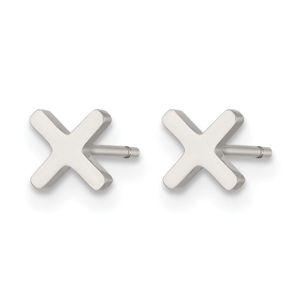Chisel Stainless Steel Polished X Post Earrings