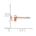 Chisel Stainless Steel Polished Rose IP-plated Lightning Bolt Post Earrings