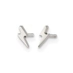 Chisel Stainless Steel Polished Lightning Bolt Post Earrings