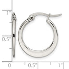 Chisel Stainless Steel Polished 19mm Diameter Hoop Earrings