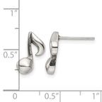 Chisel Stainless Steel Polished Music Note Post Earrings