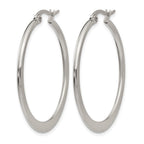 Chisel Stainless Steel Polished 34mm Diameter Hoop Earrings