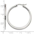 Chisel Stainless Steel Polished 34mm Diameter Hoop Earrings