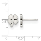 Chisel Stainless Steel Polished Four Leaf Clover Post Earrings