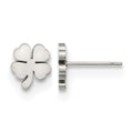Chisel Stainless Steel Polished Four Leaf Clover Post Earrings