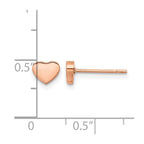 Chisel Stainless Steel Polished Rose IP-plated Heart Post Earrings