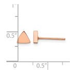 Chisel Stainless Steel Polished Rose IP-plated Triangle Post Earrings