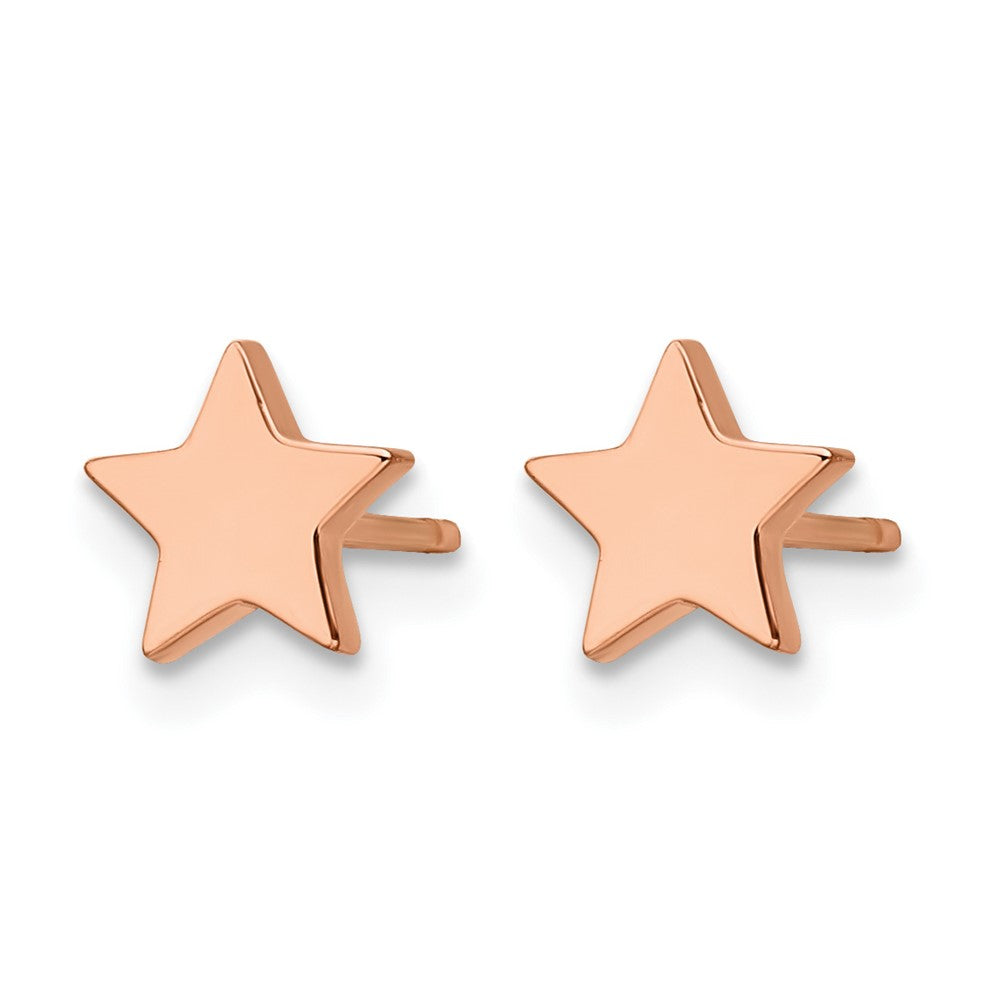 Chisel Stainless Steel Polished Rose IP-plated Star Post Earrings
