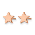 Chisel Stainless Steel Polished Rose IP-plated Star Post Earrings