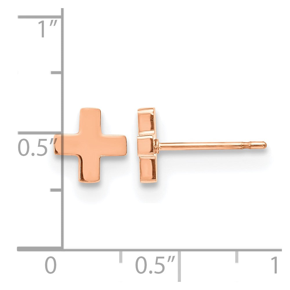 Stainless Steel Polished Rose IP-plated X Post Earrings