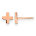 Stainless Steel Polished Rose IP-plated X Post Earrings