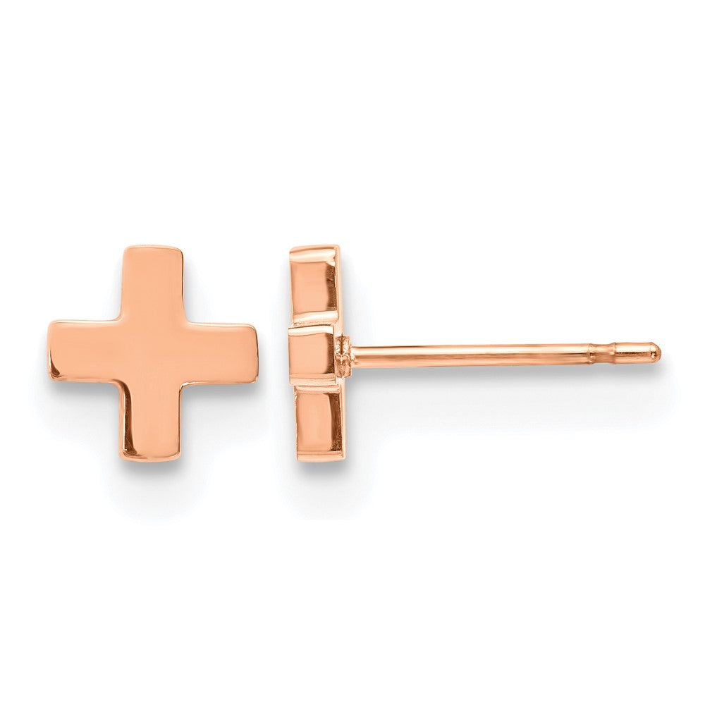 Stainless Steel Polished Rose IP-plated X Post Earrings