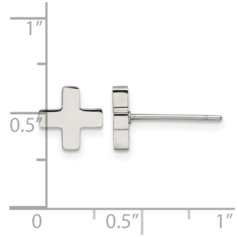 Chisel Stainless Steel Polished X Post Earrings