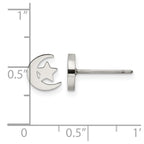 Chisel Stainless Steel Polished Moon and Star Post Earrings