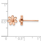 Chisel Stainless Steel Polished Rose IP-plated Flower Post Earrings