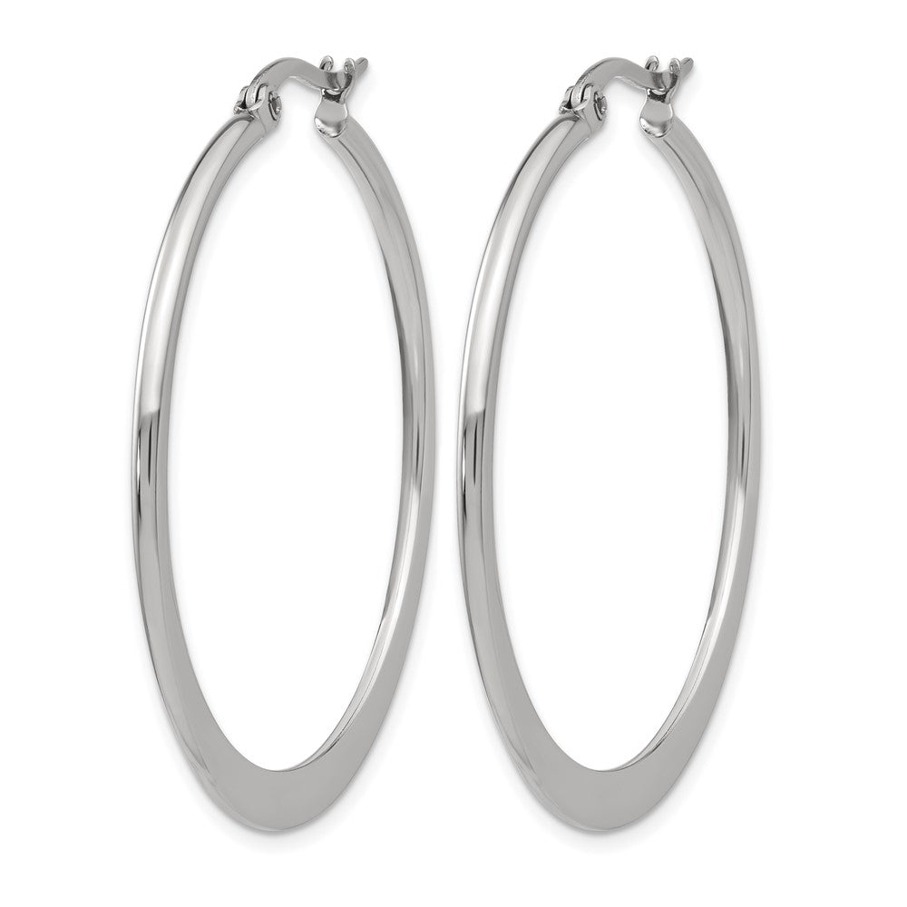 Chisel Stainless Steel Polished 40mm Diameter Hoop Earrings