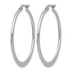 Chisel Stainless Steel Polished 40mm Diameter Hoop Earrings