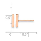 Chisel Stainless Steel Polished Rose IP-plated Bar Post Earrings