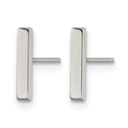 Chisel Stainless Steel Polished Bar Post Earrings